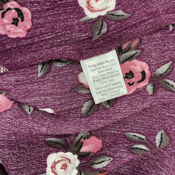 Monday Fun 3/4 Sleeve Purple Blouse, M - Picture 4 of 6